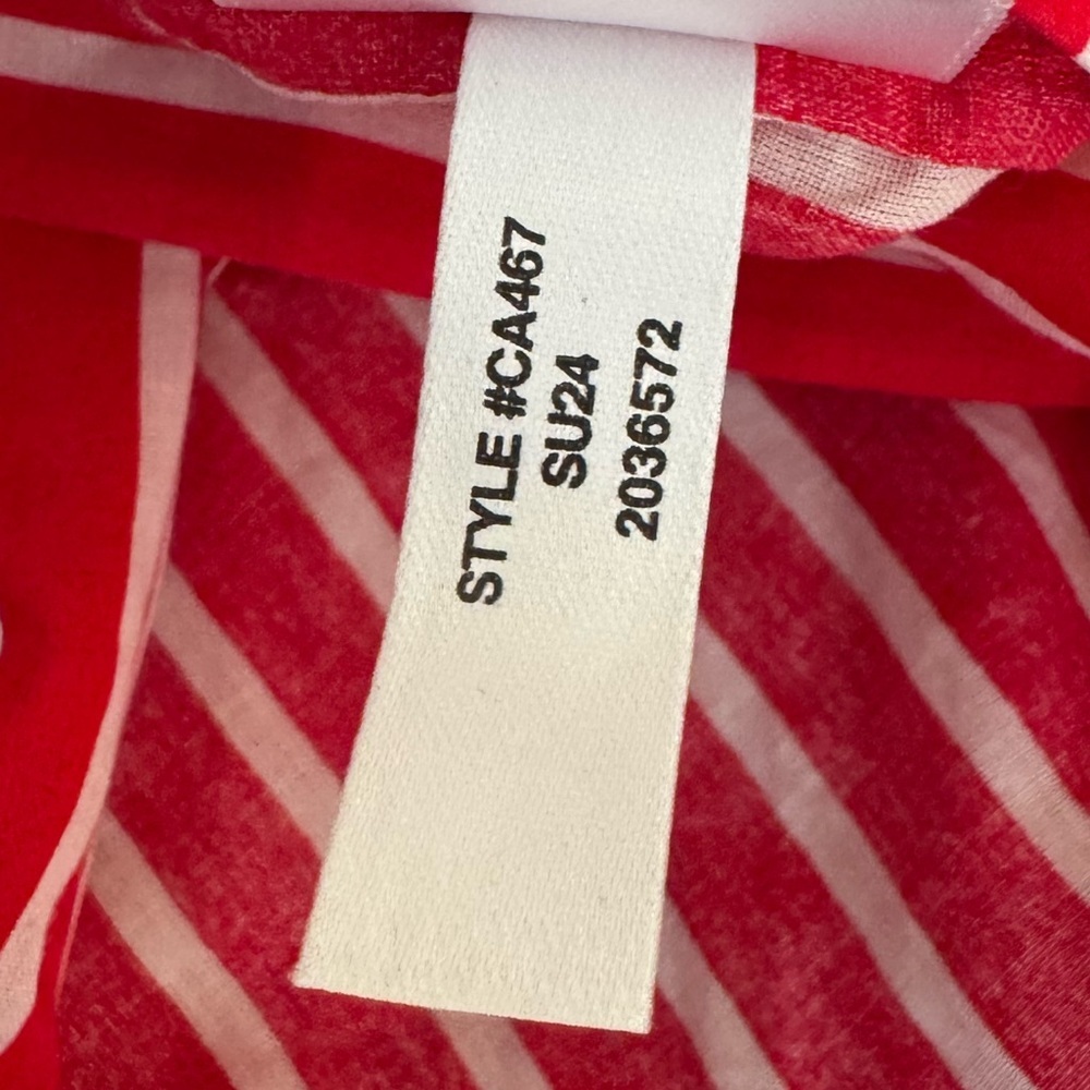 NWOT J. Crew Cotton Voile Beach Coverup Skirt Red & White Stripes Sz L Sold Out - Picture 8 of 8